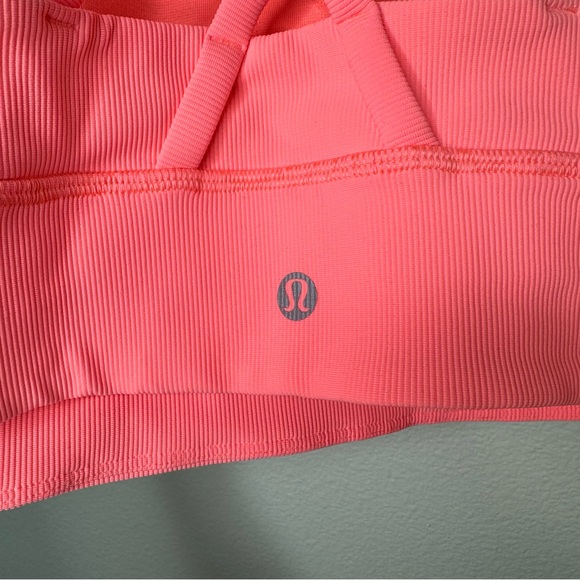 lululemon | high neck longline ribbed energy bra size 6 sunset - Picture 3 of 4